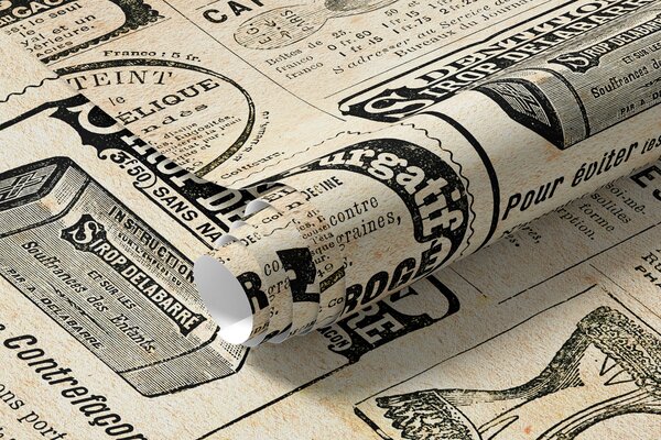 Carta da parati Giornale, pubblicazione e font, Carta da parati stile Francese, u56680 : Uwalls.it
