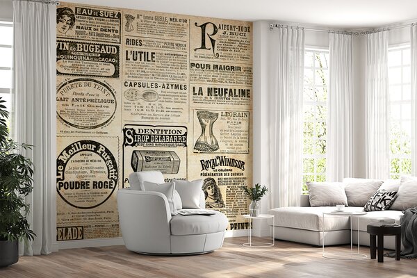 Carta da parati Giornale, pubblicazione e font, Carta da parati stile Francese, u56680 : Uwalls.it