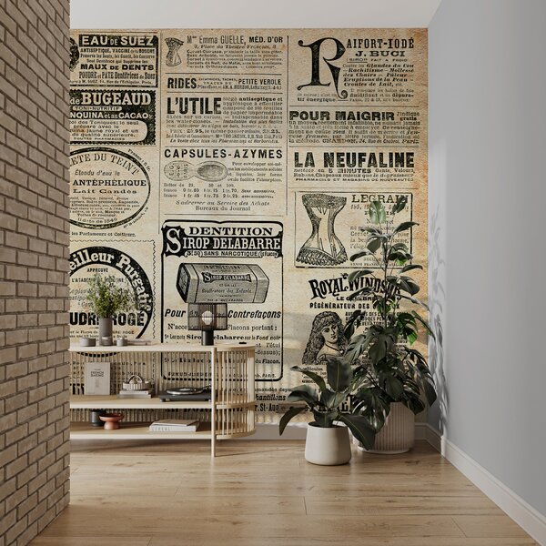 Carta da parati Giornale, pubblicazione e font, Carta da parati stile Francese, u56680 : Uwalls.it