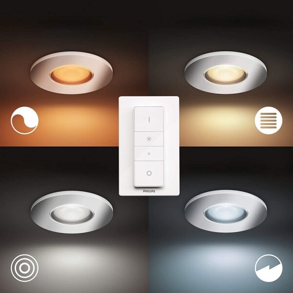 Philips - Set da 3 faretti da bagno LED dimmerabili 1xGU10/5W/230V IP44 + telecomando