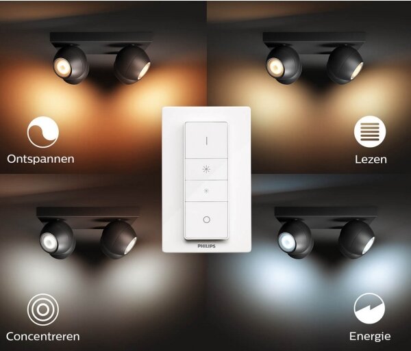 Philips 50474/30/P6 - Faretto LED dimmerabile Hue BUCKRAM 4xGU10/5W/230V