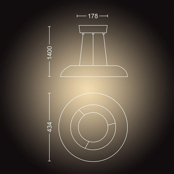 Philips 40233/30/P6 - Lampadario a sospensione LED dimmerabile Hue AMAZE LED/39W/230V + Telecomando