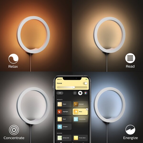 Philips 40901/31/P9 Hue SANA LED RGBW dimmerabile da parete 20W 230V