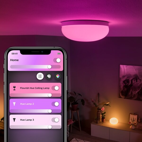 Philips 40905/31/P9 - Lampada da soffitto LED RGBW Hue FLOURISH 32W/230V