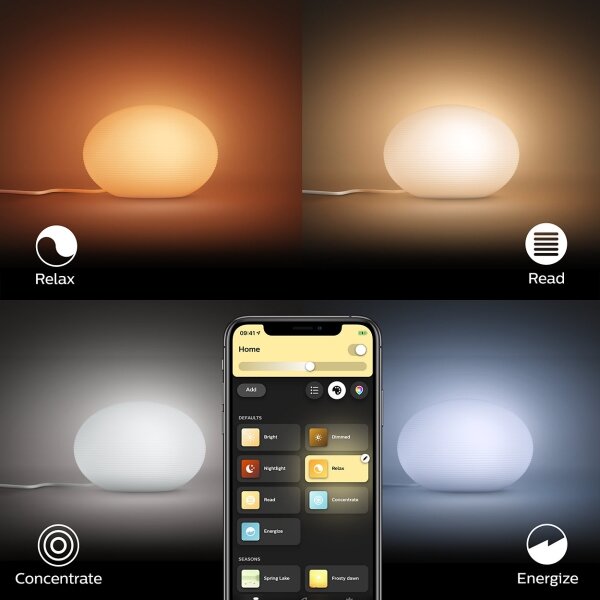Philips 40904/31/P9 - Lampada da tavolo LED Hue FLOURISH 1xE27/9,5W/230V