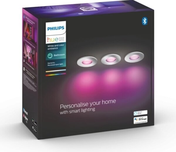 Philips - SET 3xLED RGB Luce da bagno dimmerabile Hue 1xGU10/5,7W/230V IP44