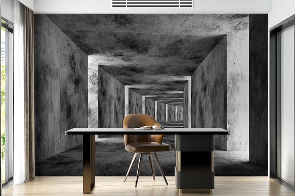Carta da parati Legno, bianco e nero e style, Carta da parati che aumenta lo spazio, u45797 : Uwalls.it