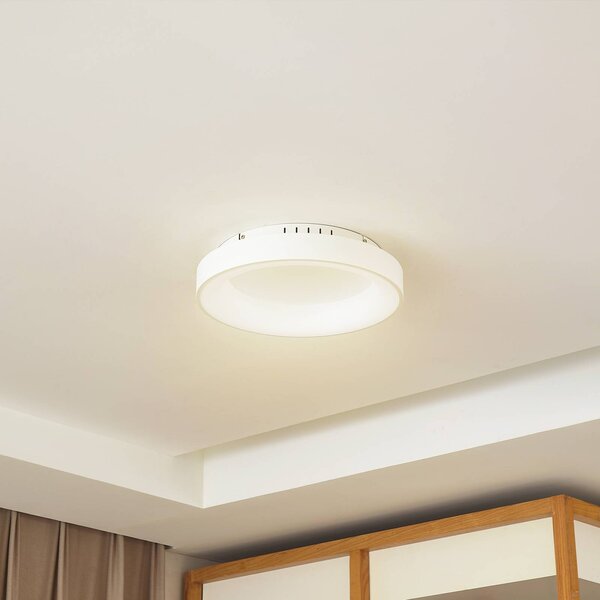 Lucande plafoniera a LED Samvel, Ø 38,4 cm, bianco, ferro