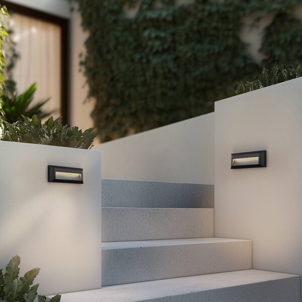 Applique da esterni a LED Peker Lindby, Nero, Plastica, Moderno, Applique LED da esterni
