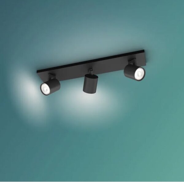 Philips - Luce Spot RUNNER 3xGU10/20W/230V nero