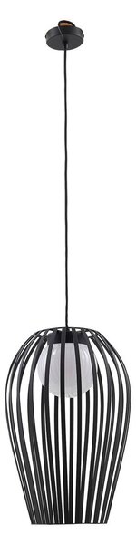 Lucande lampada a sospensione da esterno Marrin, nero, metallo, Ø 31 cm Marrin Lucande, dimmerabile, Nero, Soggiorno / Sala da pranzo, Metallo, Moderno