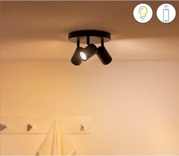 WiZ - Faretto LED RGBW Dimmerabile IMAGEO 3xGU10/4,9W/230V Wi-Fi CRI 90 nero