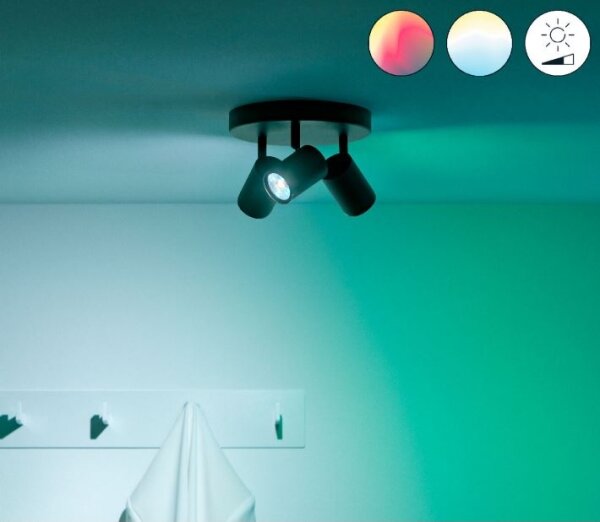 WiZ - Faretto LED RGBW Dimmerabile IMAGEO 3xGU10/4,9W/230V Wi-Fi CRI 90 nero