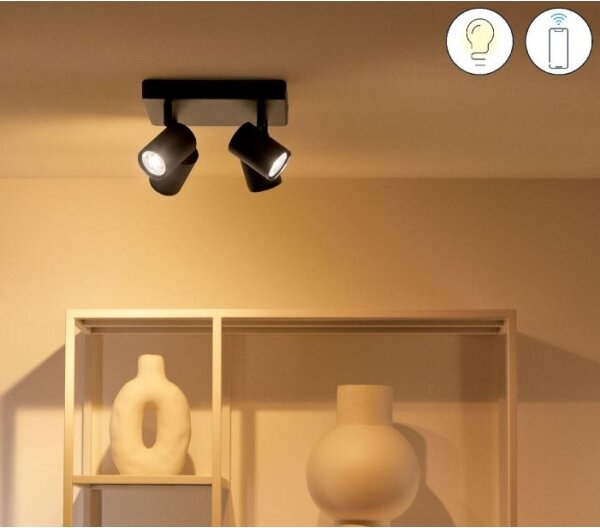 WiZ - Faretto LED RGBW Dimmerabile IMAGEO 4xGU10/4,9W/230V nero Wi-Fi