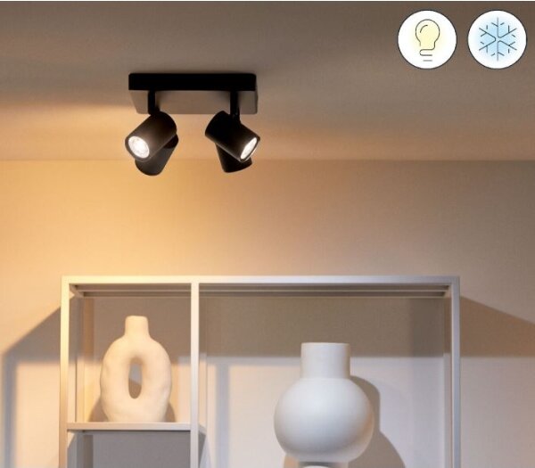 WiZ - Faretto LED RGBW Dimmerabile IMAGEO 4xGU10/4,9W/230V nero Wi-Fi