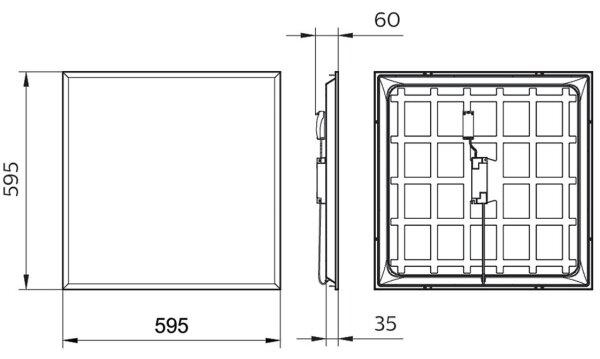Philips - Lampada LED da incasso PROJECTLINE LED/36W/230V 59,5x59,5 cm
