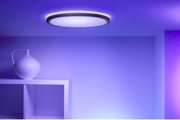WiZ - Plafoniera LED RGB dimmerabile SUPERSLIM LED/22W/230V Wi-Fi nero