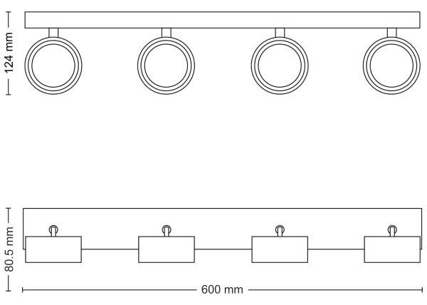 Philips - Faretto LED BRACIA 4xLED/5,5W/230V nero