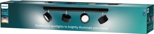 Philips - Faretto LED BRACIA 4xLED/5,5W/230V nero