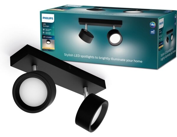 Philips - Faretto LED BRACIA 2xLED/5,5W/230V nero