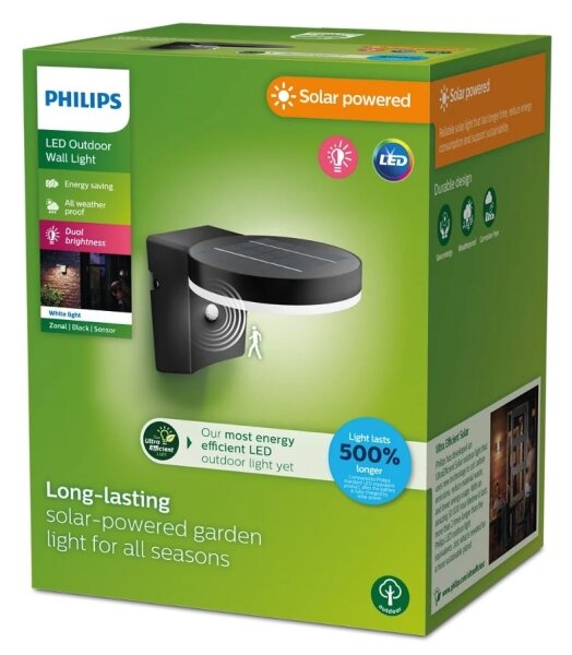 Philips - Applique a LED solare con sensore ZONAL LED/1,3W/3,7V IP44