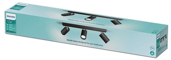 Philips - Luce Spot da bagno IDRIS 3xGU10/5W/230V IP44 nero