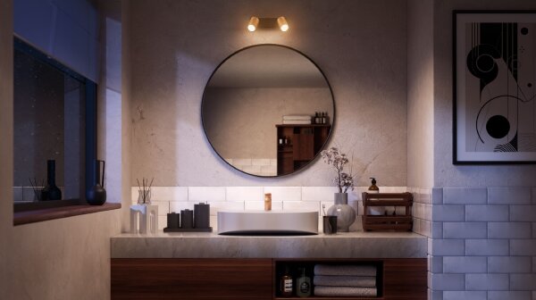 Philips - Luce Spot da bagno IDRIS 2xGU10/5W/230V IP44 nero/oro