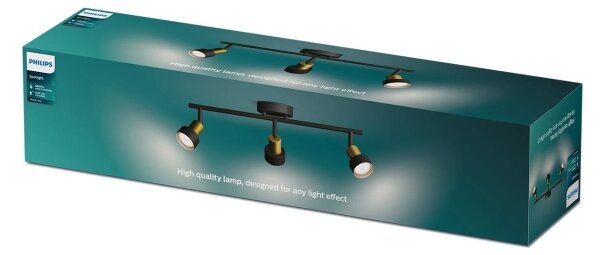 Philips - Faretto CONDUIT 3xGU10/5W/230V nero/ottone