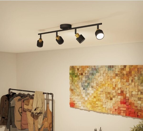 Philips - Faretto NIALL 4xGU10/5W/230V nero/ottone