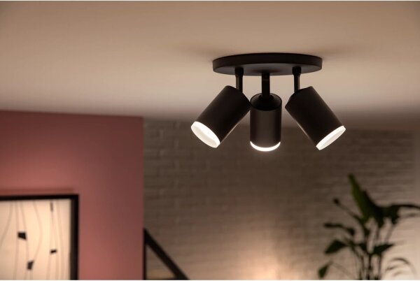 Philips Hue FUGATO 3xGU10/4,2W LED RGBW dimmerabile nero 230V