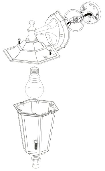 EGLO 22467 - Applique da esterno LATERNA 4 1xE27/60W nero