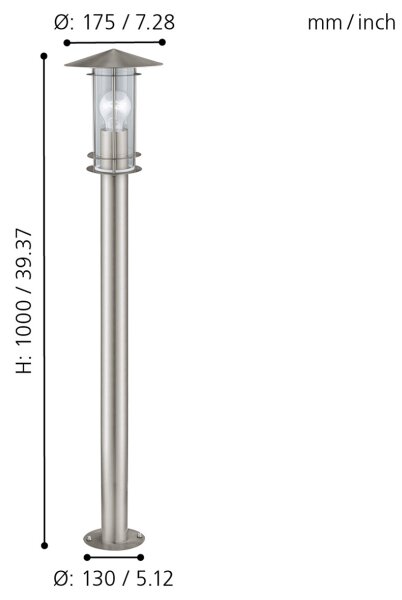 EGLO 30188 - Lampada da esterno LISIO 1xE27/60W/230V IP44