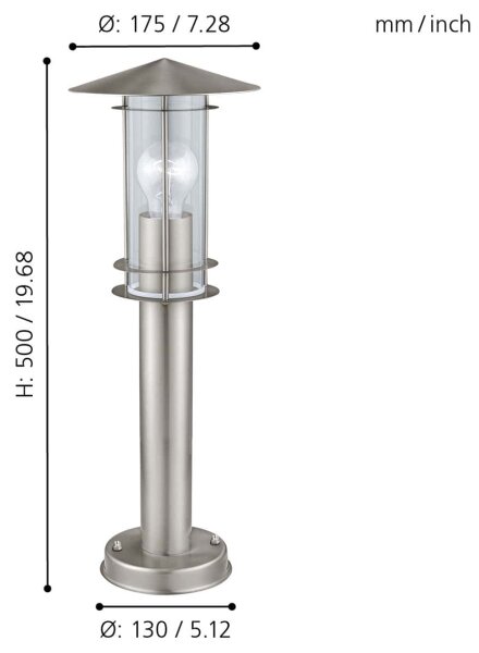 Eglo 30187 - Lampada da esterno LISIO 1xE27/60W/230V