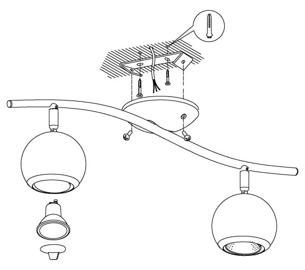 EGLO 31002 - Riflettore LED BIMEDA 2xGU10/3W LED