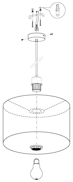Eglo 31573 - Lampadario a sospensione con filo PASTERI 1xE27/60W/230V