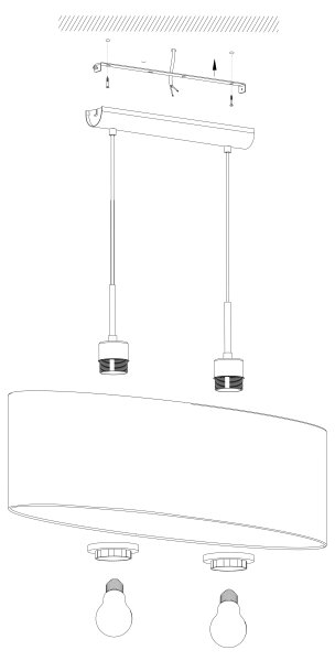 Eglo 31581 - Lampadario a sospensione con filo PASTERI 2xE27/60W/230V