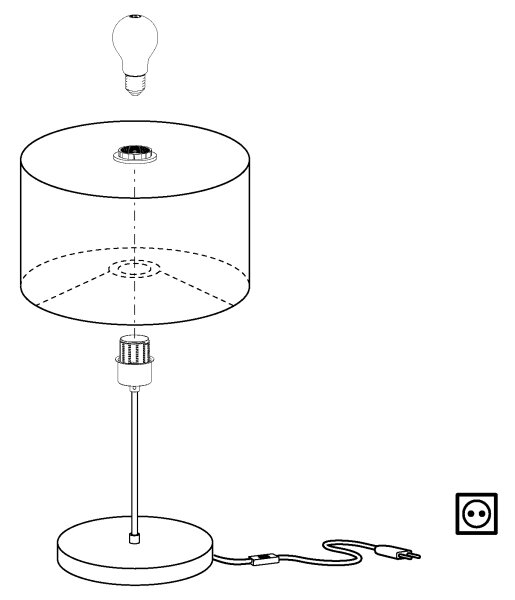 Eglo 31629 - Lampada da tavolo MASERLO 1xE27/60W/230V