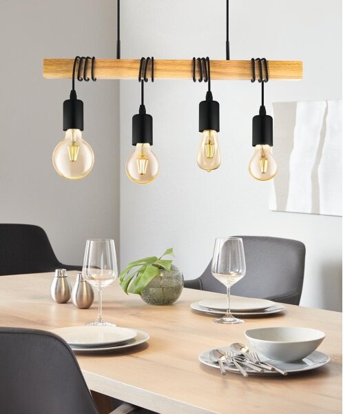 Eglo 43512 - Lampadario a sospensione con cavo TOWNSHEND 4xE27/60W/230V