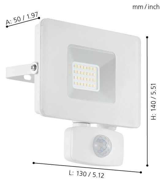Eglo 33157 - Proiettore di luce a LED con sensore FAEDO 3 LED/20W/230V