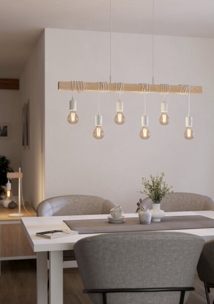 Eglo 43705 - Lampadario sospeso su cavi TOWNSHEND 6xE27/60W/230V