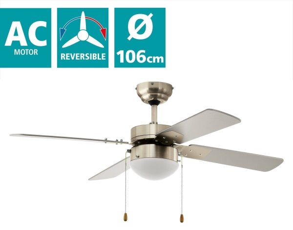 Eglo 35041 - Ventilatore da soffitto GELSINA 1xE14/60W/230V