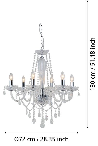 Eglo 39099 - Lampadario BASILANO 1 6xE14/40W/230V