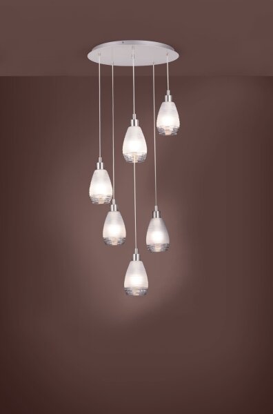 Eglo 39502 - Lampadario a sospensione con filo SIRACUSA 6xE27/60W/230V