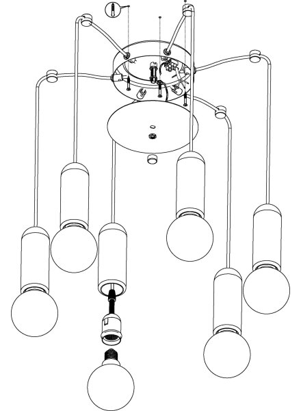Eglo 39833 - Lampadario a sospensione con filo GIACONECCHIA 6xE27/40W/230V ragno
