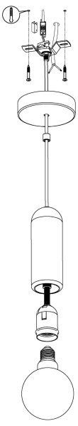 Eglo 39831 - Lampadario a sospensione con filo GIACONECCHIA 1xE27/40W/230V