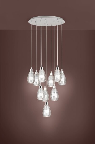 Eglo 39506 - Lampadario a sospensione con filo SIRACUSA 10xE27/60W/230V