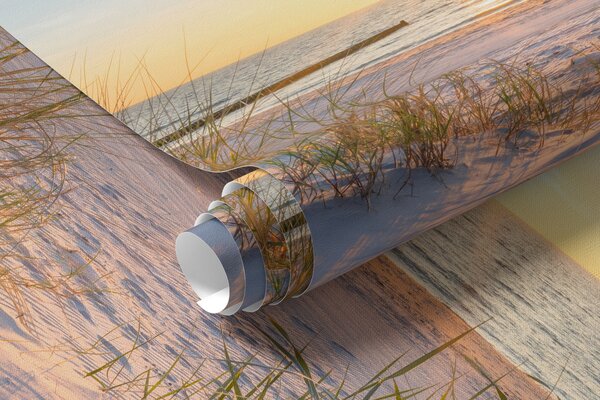 Carta da parati Foto / Panorama Dunes Beach con tramonto, Carta da parati Mare, u93577 : Uwalls.it