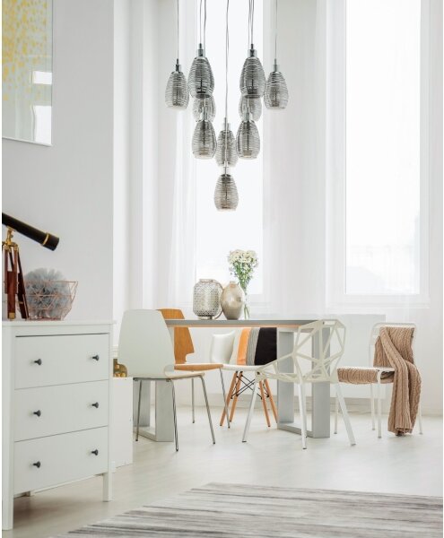 Eglo 39506 - Lampadario a sospensione con filo SIRACUSA 10xE27/60W/230V