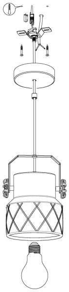 Eglo 39854 - Lampada a sospensione con cavo HILCOTT 1xE27/40W/230V