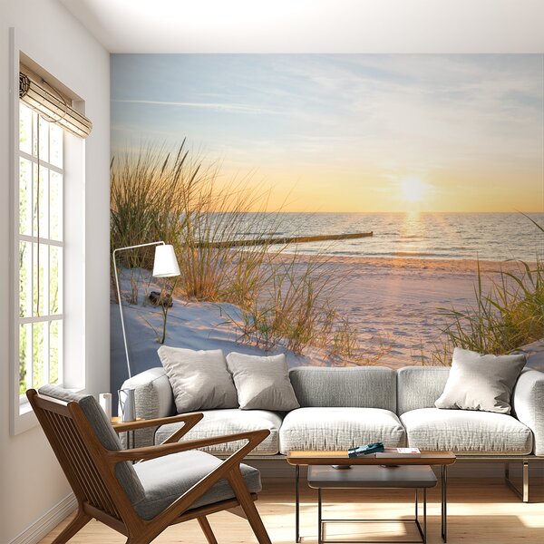 Carta da parati Foto / Panorama Dunes Beach con tramonto, Carta da parati Mare, u93577 : Uwalls.it